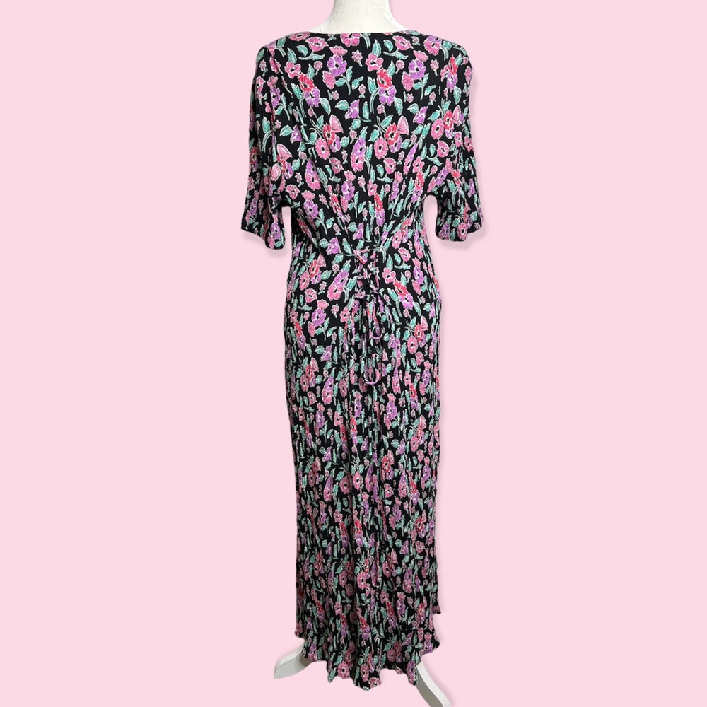 Vintage Fashion Bug Long Floral Dress with Corset Tie Back Size 22/24 cottage - Picture 3 of 15